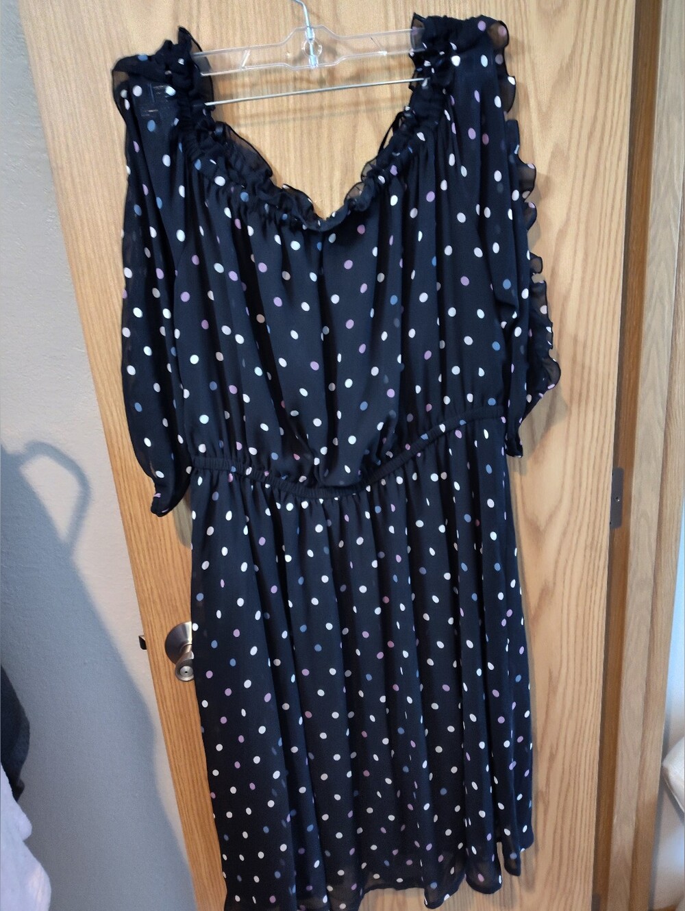 Black Polka Dot Ruffle Dress Lane Bryant Plus Size